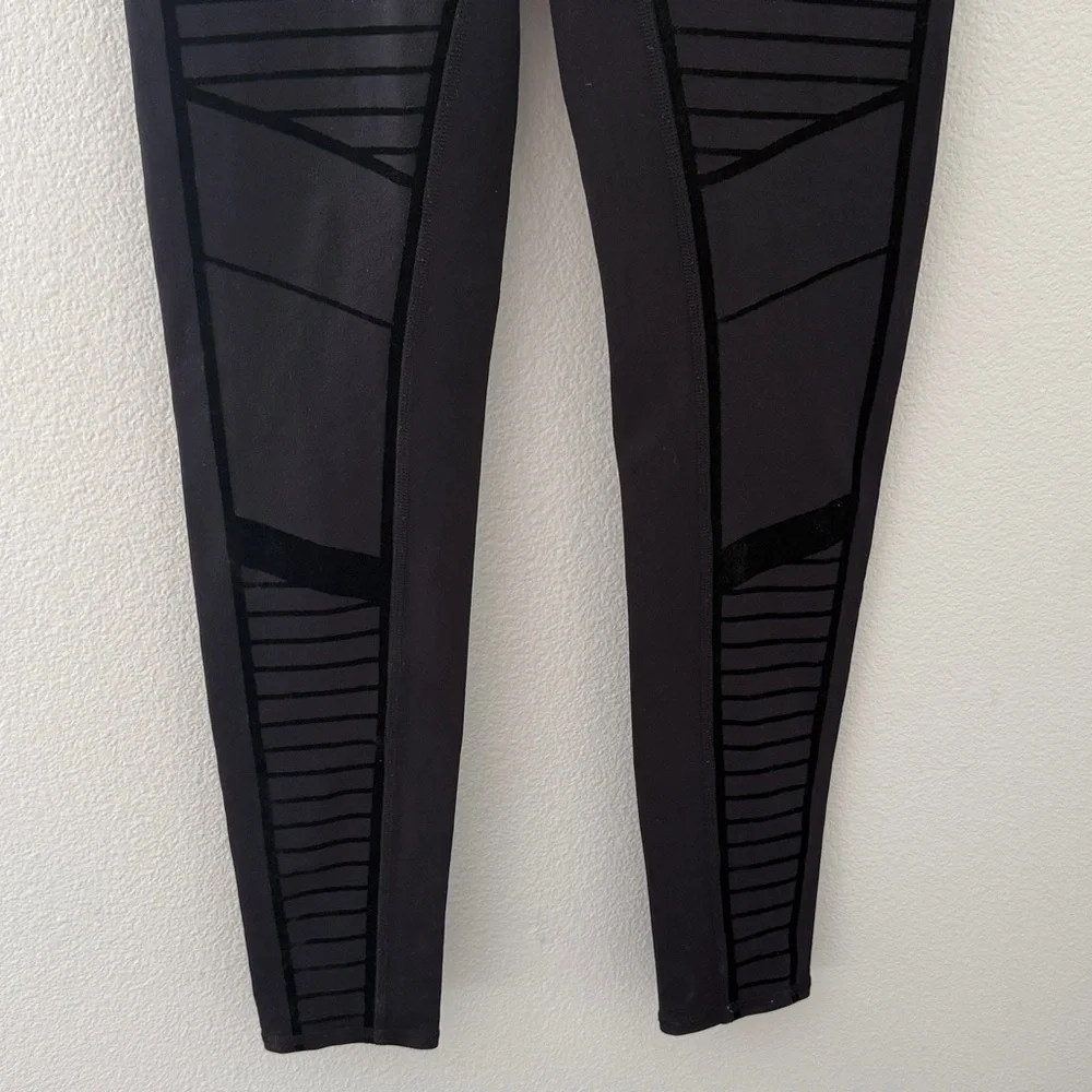 Alo Yoga Flocked High-Waist Moto Leggings Full‎ Length Size Small